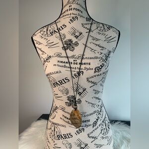 Elegant Jasper Leaf Pendant Necklace